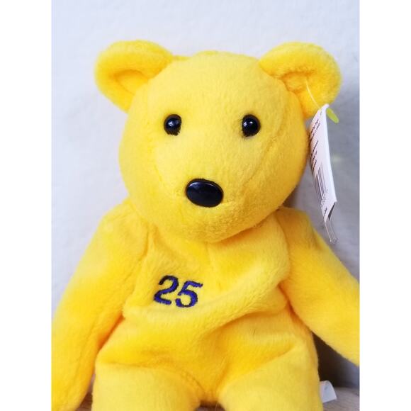 Bamm Beanos Jim Edmonds 25 Yellow Stuffed Animal 1998 Plush Toy 9" Vintage - Picture 2 of 9